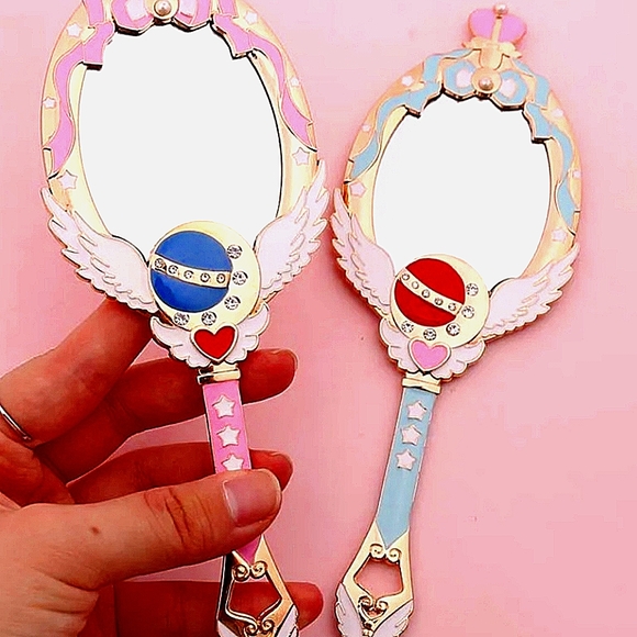 S.MoonMirror&BrushSet! Heavy!  (Mirror&Makeup-Brushes) RedOrBL. MirOpt.  Msg.Me - Picture 6 of 16